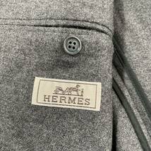 新品同様 エルメス HERMES カシミヤ97% シルク テーラードジャケット ブレザー アンコンジャケット 本切迫 極上素材 46 M相当 グレー_画像7