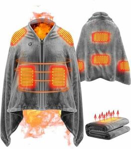電気毛布　掛け敷き兼用　150cm×90cm　10秒速暖　着る毛布　防寒対策 フランネル素材 膝掛け 電熱マット