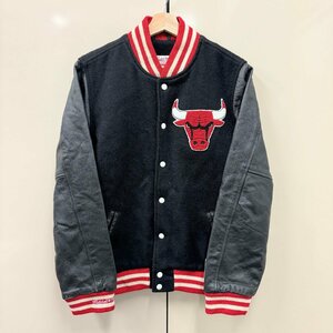 Mサイズ mitchell&ness CHICAGO BULLS STADIUM JACKET シカゴブルズ スタジャン ブラックレッド メンズ スニーカー OP 90778