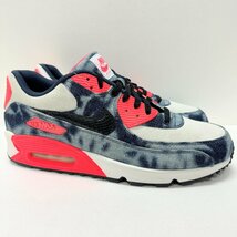 30cm NIKE AIR MAX 90 DNM QS 700875-400 ナイキ エアマックス 90 デニム ホワイトレッドデニム メンズ スニーカー PB H22337_画像1