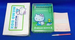 未使用 ハローキティ メモボックス サンリオ 1976年 昭和レトロ 当時物 小物入れ 文具 えんぴつ メモ帳 Sanrio Hello Kitty Memo Box
