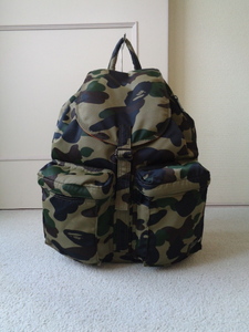 ★美品★PORTER★A BATHIMG APE 1ST CAMO★吉田カバン★バックパック★グリーンカモ/オレンジ★