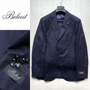 最高級 新品 Belvest Super180's ウール サキソニー スーツ 48 ベルベスト ISAIA アットリーニ LARDINI Kiton Brioni ロロ ピアーナ