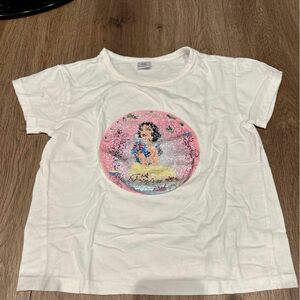 Tシャツ　スパンコール　125cm〜135cm ホワイト Tシャツ 半袖 半袖Tシャツ ホワイト