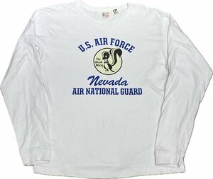 USA製 バズリクソンズ 長袖Tシャツ ホワイト M スカンクワークス buzz ricksons the skunk works U.S. AIRFORCE ロッキードマーティン 