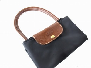 1円　美品　ロンシャン　LONGCHAMP　折り畳み式　トートバッグ　★　A4収納可　ブラック　6171