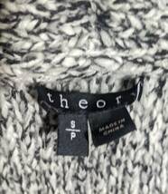 【送料無料】theoryセオリー/ニットジャケットコートカーディガン/黒ブラックグレーホワイト白/Sフリーサイズ/ミックス柄_画像2