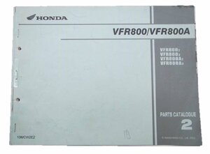 VFR800 VFR800A パーツリスト 2版 ホンダ 正規 中古 バイク 整備書 英語版 EV 車検 パーツカタログ 整備書