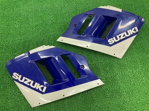 GSX-R1100 боковой капот влево и правый синий/белый 40C0 Suzuki Изобляемые использованные детали мотоциклов GV73A Там нет трещин.