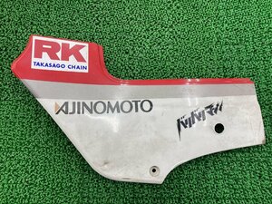 GPZ400R サイドカバー 左 白/赤/銀 36001-1289 カワサキ 純正 中古 ZX400D 割れ欠け無し 修復素材に ノーマル戻しに そのまま使える