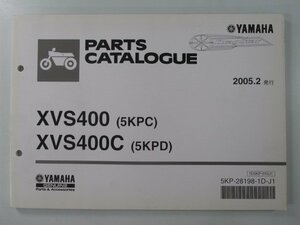 ドラッグスター400 パーツリスト 1版 ヤマハ 正規 中古 バイク 整備書 XVS400 C 5KPC D VH01J 車検 パーツカタログ 整備書