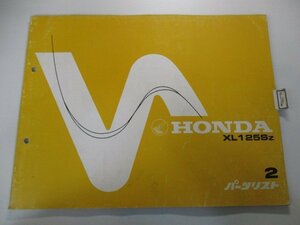 XL125SZ パーツリスト 2版 ホンダ 正規 中古 バイク 整備書 L125S L125SE Pm 車検 パーツカタログ 整備書