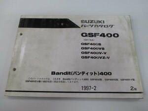 バンディット400 パーツリスト 2版 スズキ 正規 中古 バイク 整備書 GSF400S VS V-V VZ-V GK7AA-100 103 車検 パーツカタログ 整備書