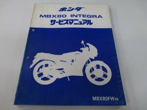 MBX80インテグラ サービスマニュアル ホンダ 正規 中古 バイク 整備書 HC04 MBX80FWD gH 車検 整備情報