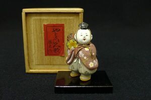 M708 時代物 橘光作 やっこ人形 御所人形 才造 置物 飾り物 日本人形 郷土人形 和風 民芸品 共箱/60
