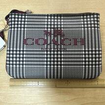 【TH0121】 COACH コーチ チェック柄 ポーチ ① G1480 F52142 レディース 小物入れ ブランド 白黒 ワインレッド ファッション_画像10