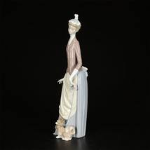 CD675 LLADRO 【リヤドロ】 磁器人形 美少女と犬 置物 大型 高35㎝／共箱付 美品I！ｚ_画像4