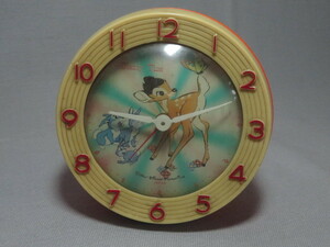 古い ディズニー タイム おきあがりこぼし 置時計 / WALT DISNEY PRDUCTIONS Disney Time バンビ ウサギ