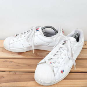 z9398 アディダス スーパースター ピュア US8 1/2 26.5cm/白 ホワイト 赤 青 adidas SUPERSTAR PURE メンズ スニーカー 中古