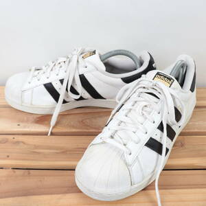 z9399 アディダス スーパースター 金ベロ US7 1/2 25.5cm/白 ホワイト 黒 ブラック adidas SUPERSTAR メンズ スニーカー 中古