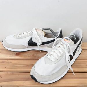 z9129a ナイキ ワッフル トレーナー US10.5 28.5cm/白 ホワイト 黒 ブラック ライトグレー NIKE WAFFLE TRAINER 2 メンズ スニーカー 中古