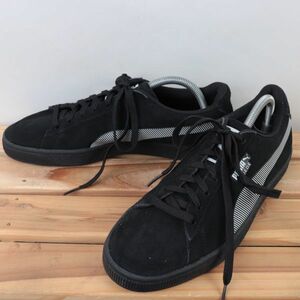 z9134a プーマ ローカット スニーカー US9 27.0cm/黒 ブラック 白 ホワイト PUMA LOW スウェード SUEDE メンズ 中古