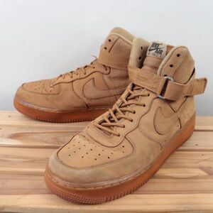 z9215 ナイキ エアフォース1 ハイ US10 28.0cm/茶 ブラウン系 フラックス NIKE AIRFORCE1 HIGH AF1 HI メンズ スニーカー 中古