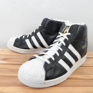 z9295 アディダス スーパースター ミッド US9 1/2 26.5cm/黒 ブラック 白 ホワイト adidas SUPERSTAR UP W MID レディース スニーカー 中古