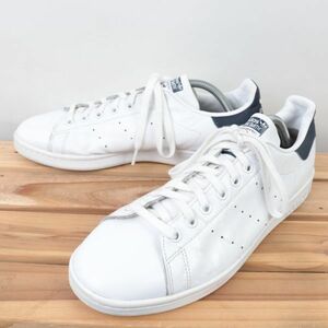 z9377 アディダス スタンスミス US10 28.0cm/白 ホワイト 紺 ネイビー adidas STAN SMITH メンズ スニーカー 中古