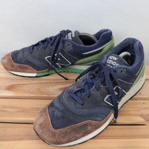 z9462【997】ニューバランス US11 29.0cm/紺 ネイビー 茶 ブラウン 緑 グリーン newbalance メンズ スニーカー 中古