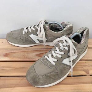 z9616【996】ニューバランス US10 28.0cm/カーキ 白 ホワイト 迷彩 カモフラージュ newbalance メンズ スニーカー 中古