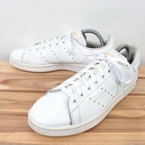 z9633 アディダス スタンスミス US7 1/2 25.5cm/白 ホワイト 赤 レッド ハート adidas STAN SMITH メンズ スニーカー 中古