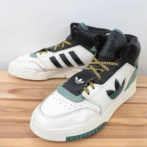 z9641 アディダス ドロップ ステップ US9 27.0cm/白 ホワイト グリーン 黒 ブラック adidas DROP STEP XL HI MID メンズ スニーカー 中古