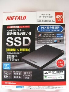 BUFFALO Buffalo SSD attached outside horn tabruSSD-PG480U3-BA 480GB unopened new goods Gold coupon object goods 