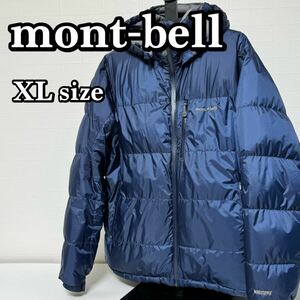 【貴重】mont-bell モンベル パーマフロストダウンパーカ ダウンジャケット XLサイズ 1101406 アウター ダークブルー WINDSTOPPER