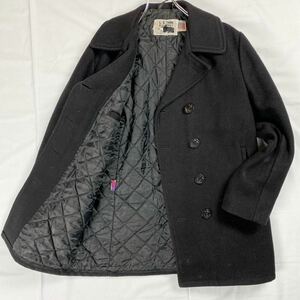  man. military uniform Schott Schott pea coat double breast squid li button quilting cotton inside L size large size black military 