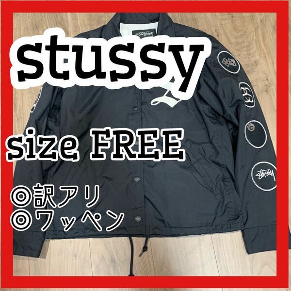 stussy ステューシー　圧倒的存在　ワッペン　ブルゾン　ジャンパー　ブラック コーチジャケット ジャケット