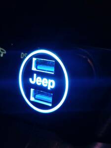 Jeep cigar socket USB 2 port fast charger blue white Logo lighting black 