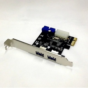 【C0085】PCI Express to USB 3.0×2＋内部19ピン拡張カード ペリフェラル電源4ピン【再入荷】