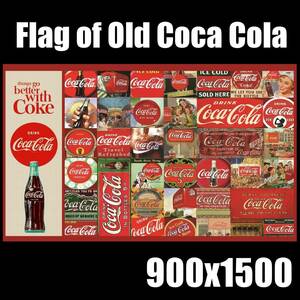 * shop interior ornament specification *CC56 Coca Cola flag Classic retro flag poster tin plate signboard Cola poster USA miscellaneous goods american miscellaneous goods import miscellaneous goods 