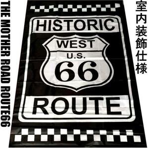 ★ガレージ装飾仕様★ルート66旗 Route66 R04 ルートフラッグ バナーフラッグ ハーレーダビッドソン ガレージ 雑貨 アメリカン USA雑貨