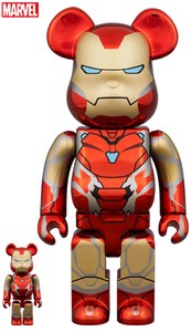 数量限定 IRON MAN MARK85 Chrome ver. 100% & 400%ベアブリックセット/未開封