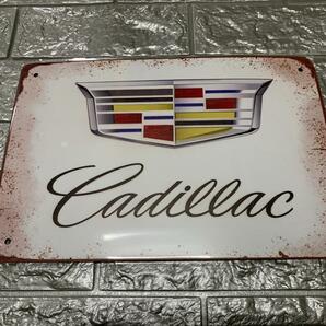 ブリキ看板 20×30cm キャデラック Cadillac アメリカンガレージ アンティーク 雑貨 ★TINサインの画像1