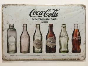 ブリキ看板 20×30cm コカコーラ CocaCola ボトル アメリカンガレージ アンティーク 雑貨 ★TINサイン★ 未使用 