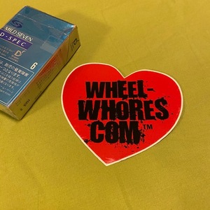 赤黒　小　Wheel Whores ハートステッカー ホイールホーズ UK USDM