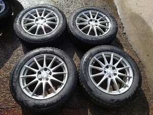 【手渡し可能】 美品 2018年製造 バリ溝 215/60R17 WEDSアルミ＆グッドイヤーICENAVI-6 カローラクロスエスティマ C-HR LBX UX オデッセイ 