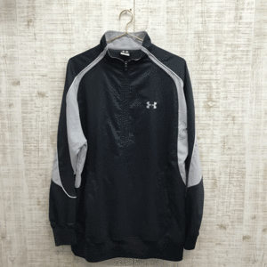 A525◇UNDER ARMOUR｜アンダーアーマー　ナイロントップス　ブラック×グレー　サイズLG