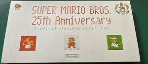 [ новый товар нераспечатанный ] Super Mario Brothers 25 anniversary commemoration оригинал носовой платок комплект Club Nintendo 