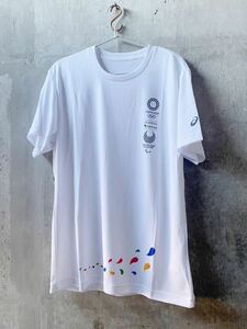 アシックス　シャツ Tシャツ 東京オリンピック　2020 東京ガス　ホワイト XL
