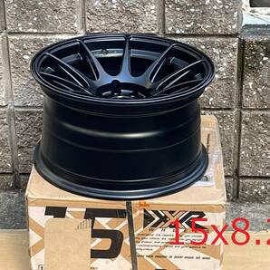 新品！ XXR 527 15x8.25+0 4穴 PCD100/114.3 CB73.1 Flat Black コンケーブ 逆ソリ Concave USDMの画像3